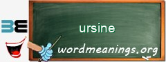 WordMeaning blackboard for ursine